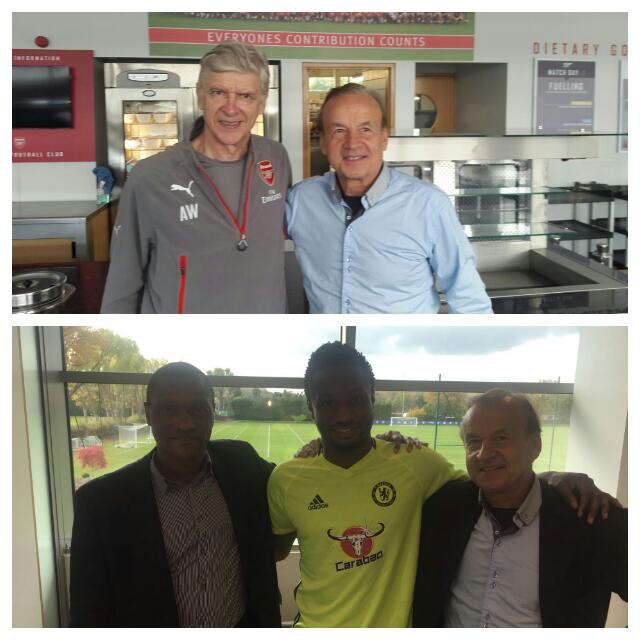 Super Eagles Coach Meets With Wenger, Mikel, Emenalo