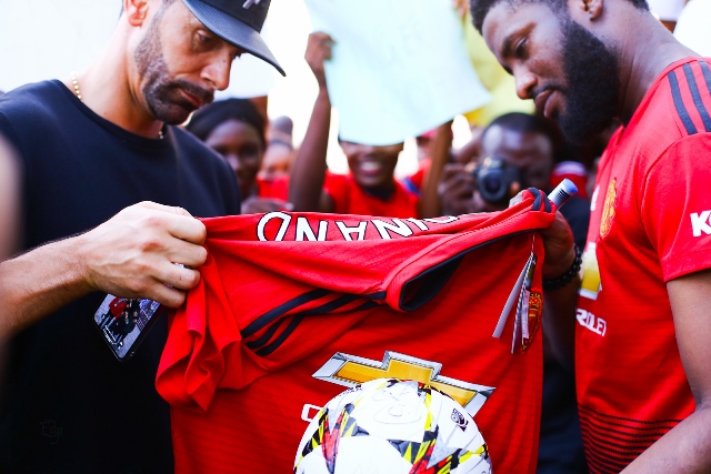 Manchester United Super Fan Meets Club Icon In Lagos